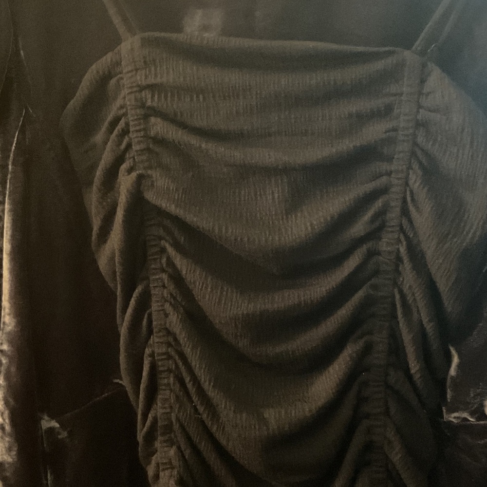 Glam Black Strapless Ruched Dress